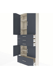 Arges Dolap 5 Raflı 4 Çekmeceli 4 Kapaklı 88x30x243 - S33M017V2A