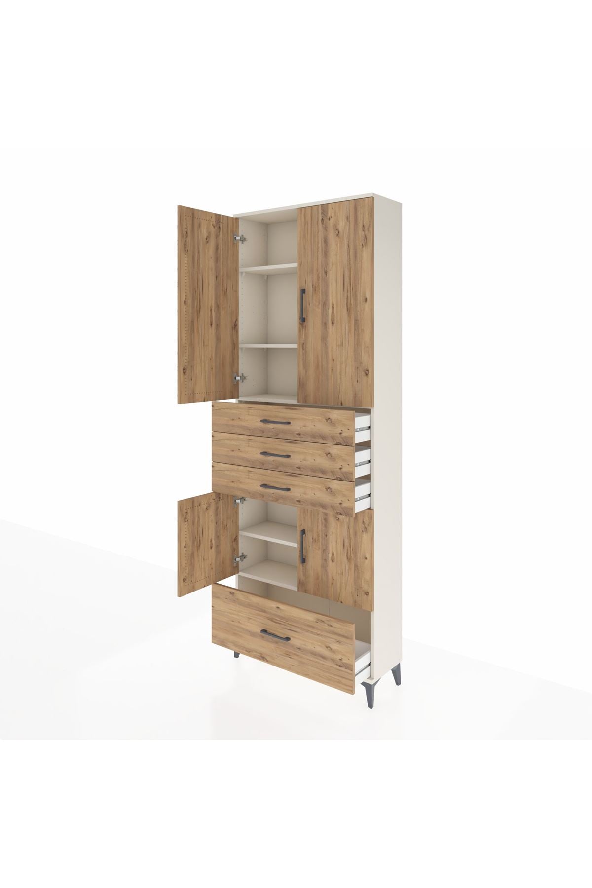 Arges Dolap 5 Raflı 4 Çekmeceli 4 Kapaklı 88x30x243 - S33M017V3A