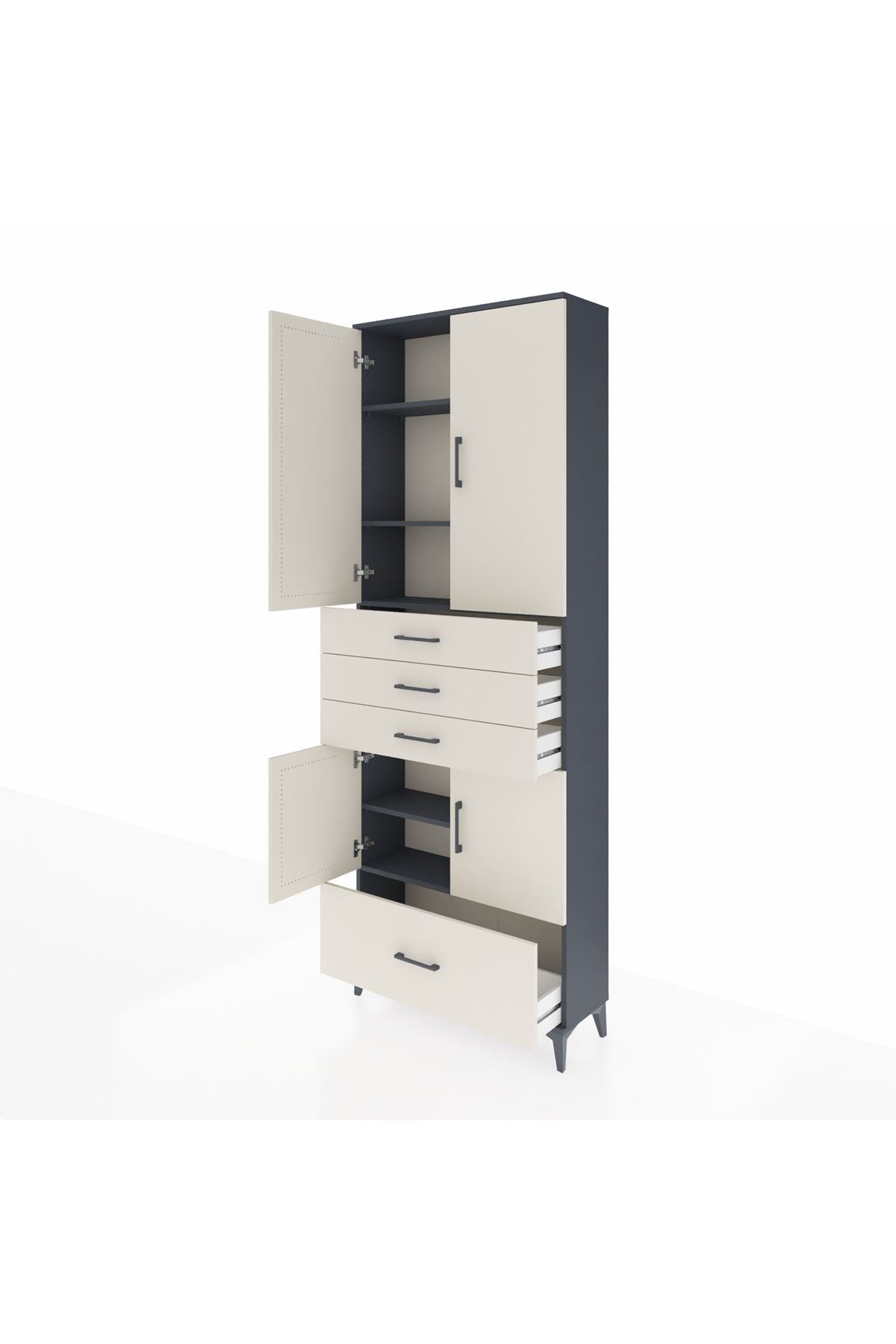 Arges Dolap 5 Raflı 4 Çekmeceli 4 Kapaklı 88x30x243 - S33M017V4A