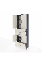 Arges Dolap 5 Raflı 4 Çekmeceli 4 Kapaklı 88x30x243 - S33M017V4A