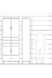 Arges Dolap 5 Raflı 4 Çekmeceli 4 Kapaklı 88x30x243 - S33M017V4A
