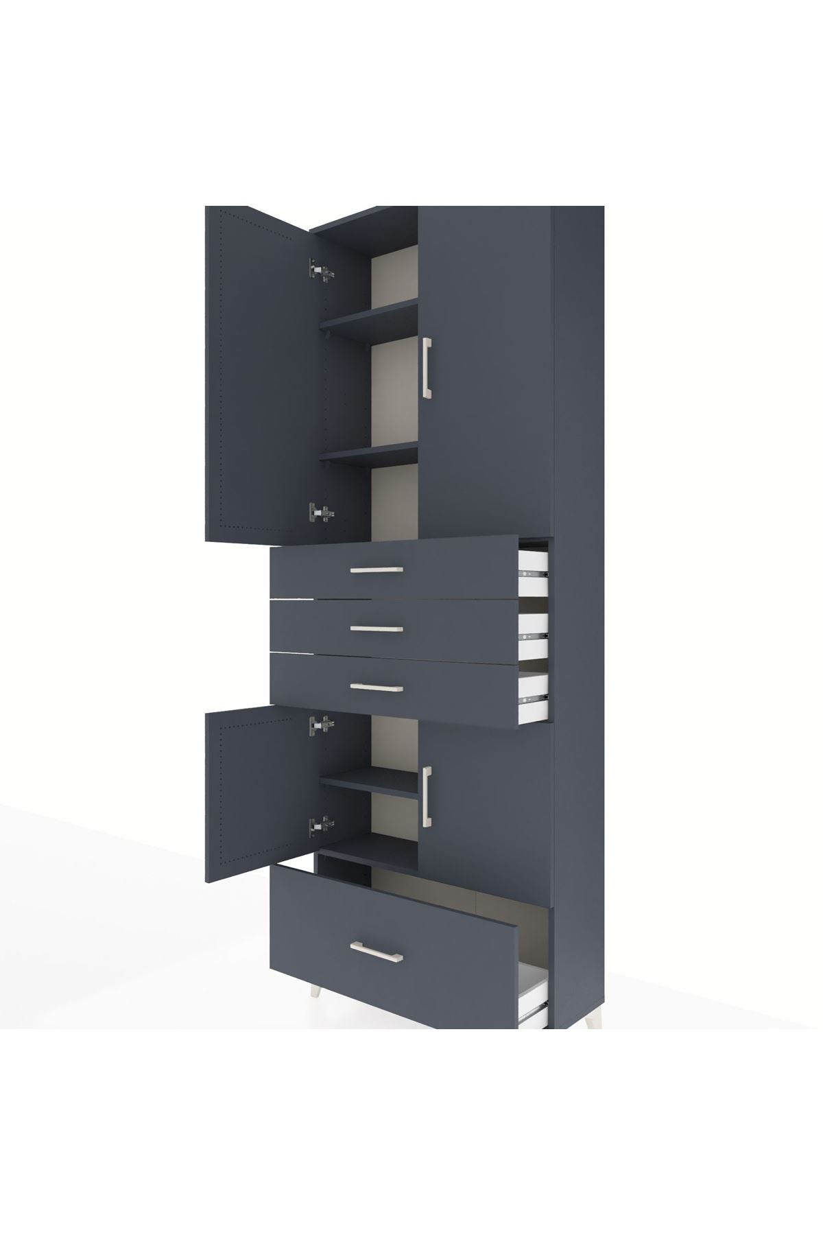 Arges Dolap 5 Raflı 4 Çekmeceli 4 Kapaklı 88x30x243 - S33M017V5A
