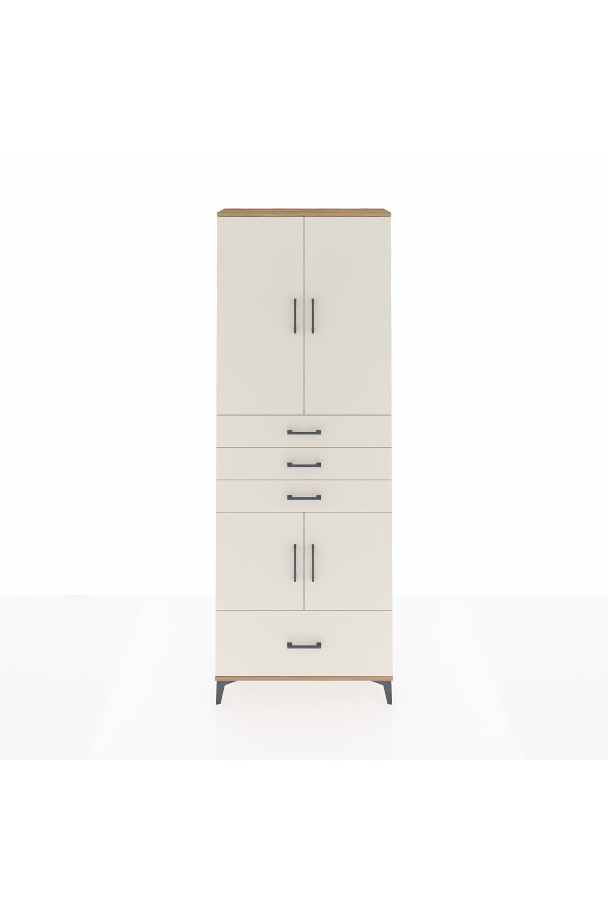 Arges Dolap 5 Raflı 4 Çekmeceli 4 Kapaklı 88x30x243 - S33M017V7A