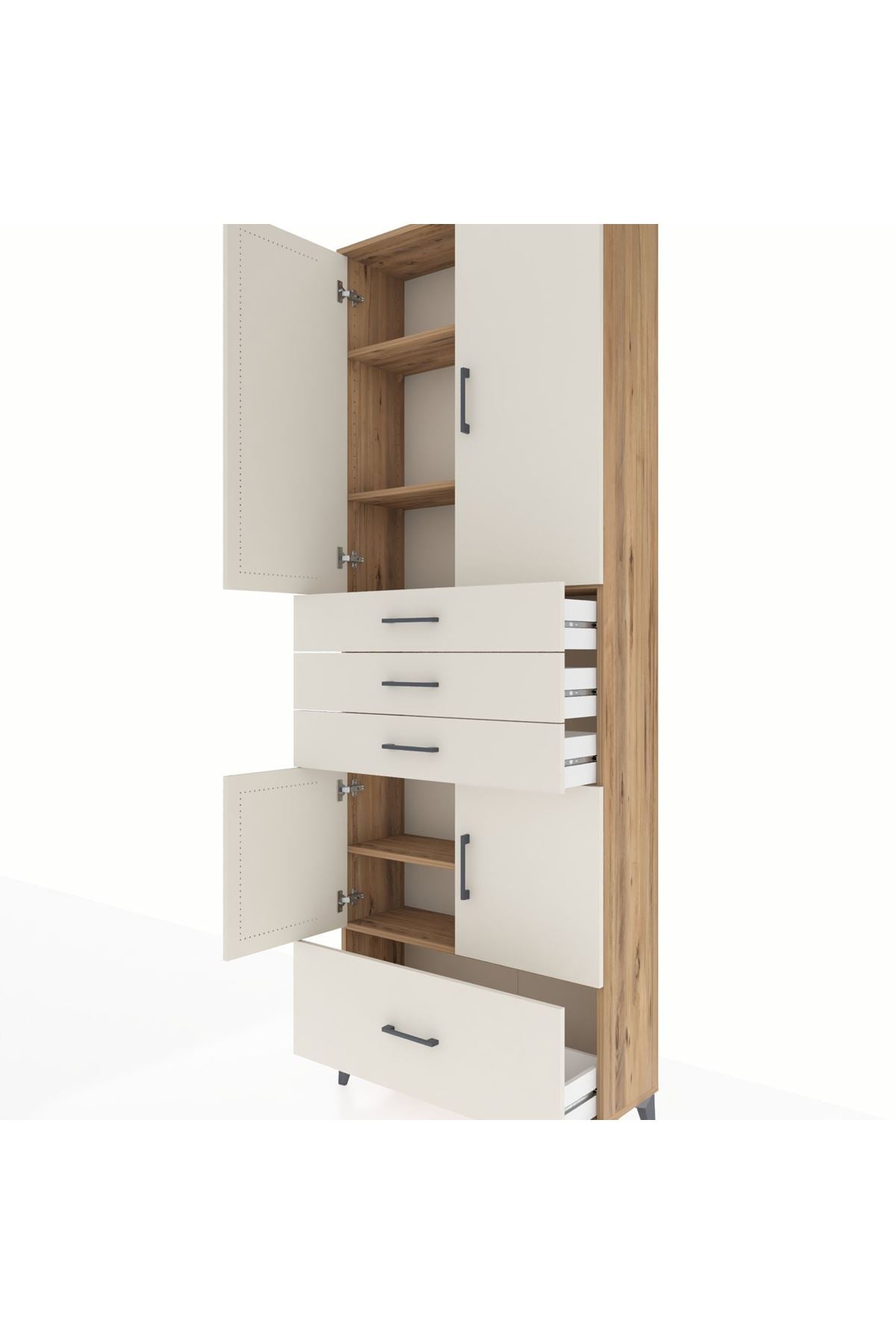 Arges Dolap 5 Raflı 4 Çekmeceli 4 Kapaklı 88x30x243 - S33M017V7A