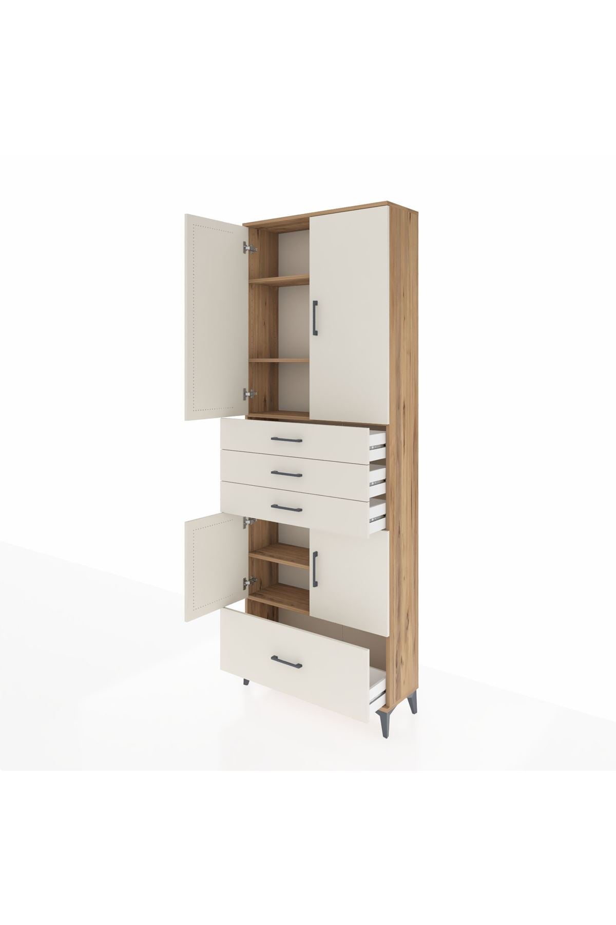 Arges Dolap 5 Raflı 4 Çekmeceli 4 Kapaklı 88x30x243 - S33M017V7A