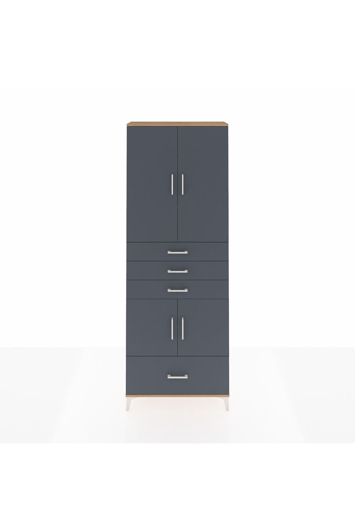 Arges Dolap 5 Raflı 4 Çekmeceli 4 Kapaklı 88x30x243 - S33M017V8A