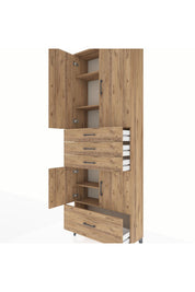Arges Dolap 5 Raflı 4 Çekmeceli 4 Kapaklı 88x30x243 - S33M017V9A