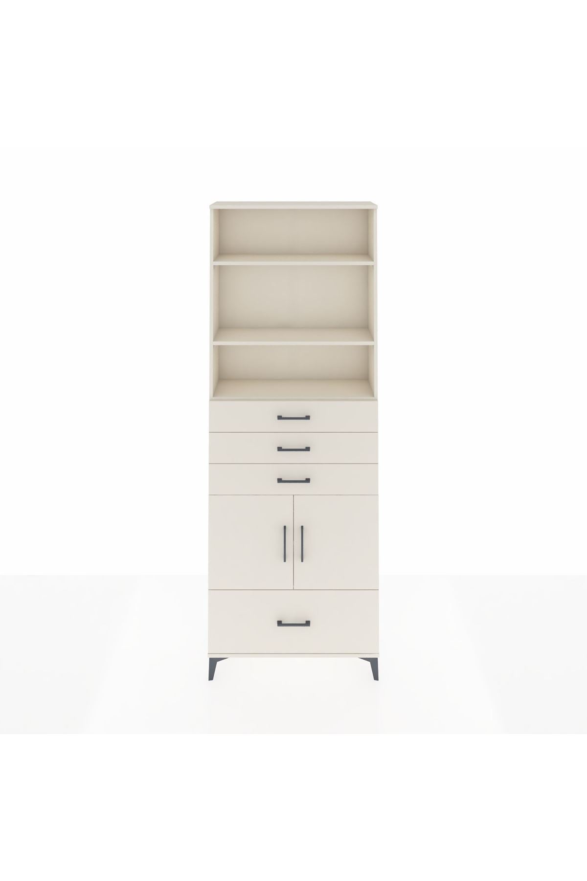 Arges Dolap 5 Raflı 4 Çekmeceli 2 Kapaklı 88x30x243 - S33M018V1A