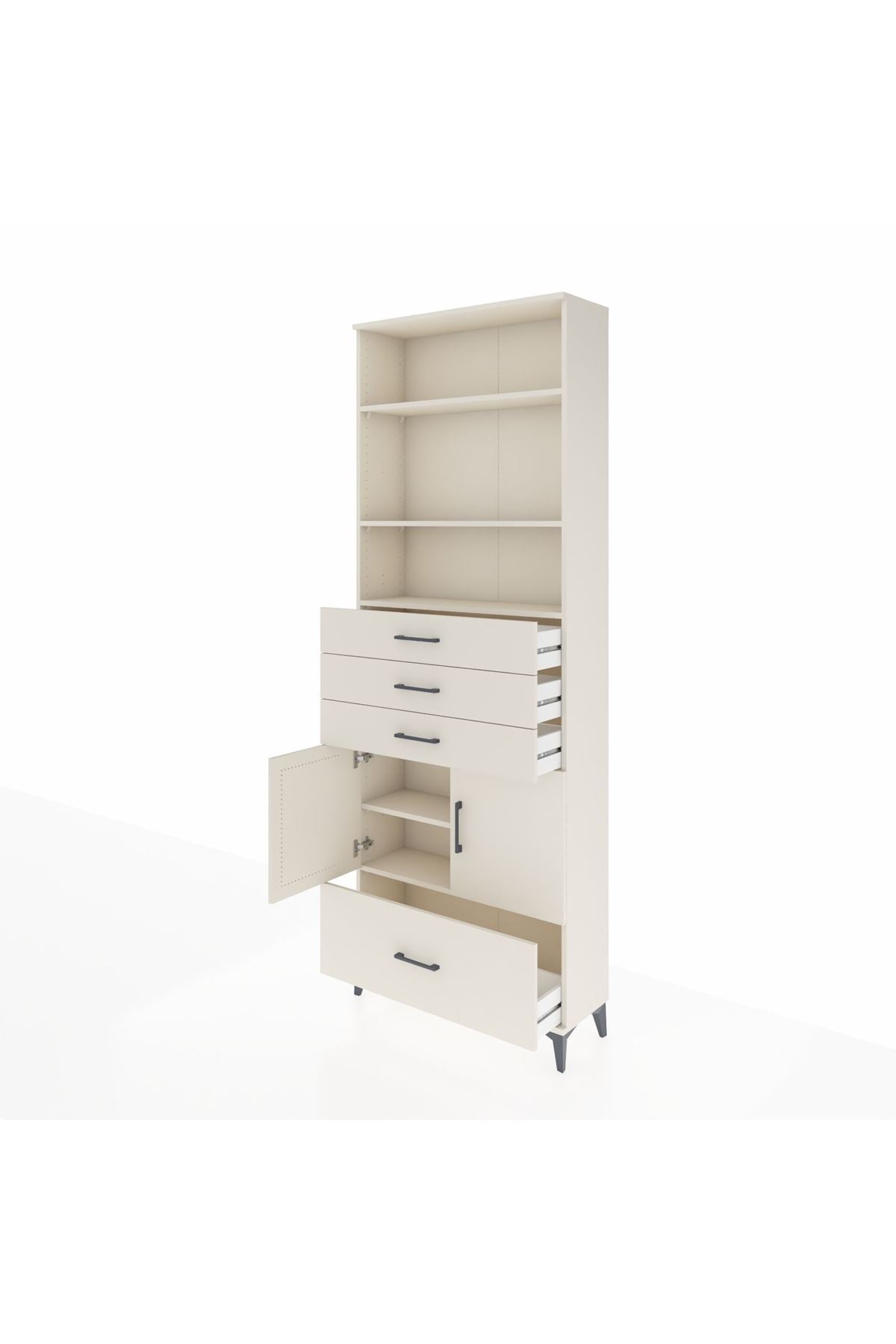 Arges Dolap 5 Raflı 4 Çekmeceli 2 Kapaklı 88x30x243 - S33M018V1A