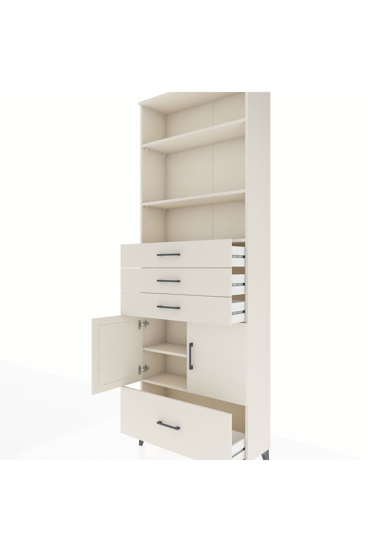 Arges Dolap 5 Raflı 4 Çekmeceli 2 Kapaklı 88x30x243 - S33M018V1A
