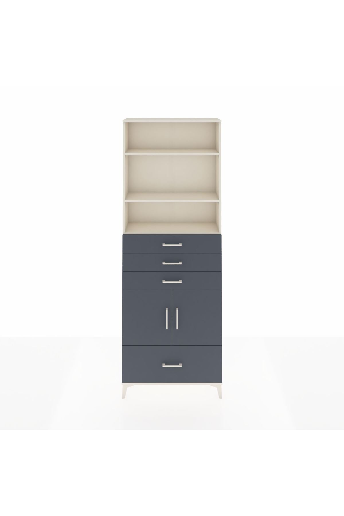 Arges Dolap 5 Raflı 4 Çekmeceli 2 Kapaklı 88x30x243 - S33M018V2A