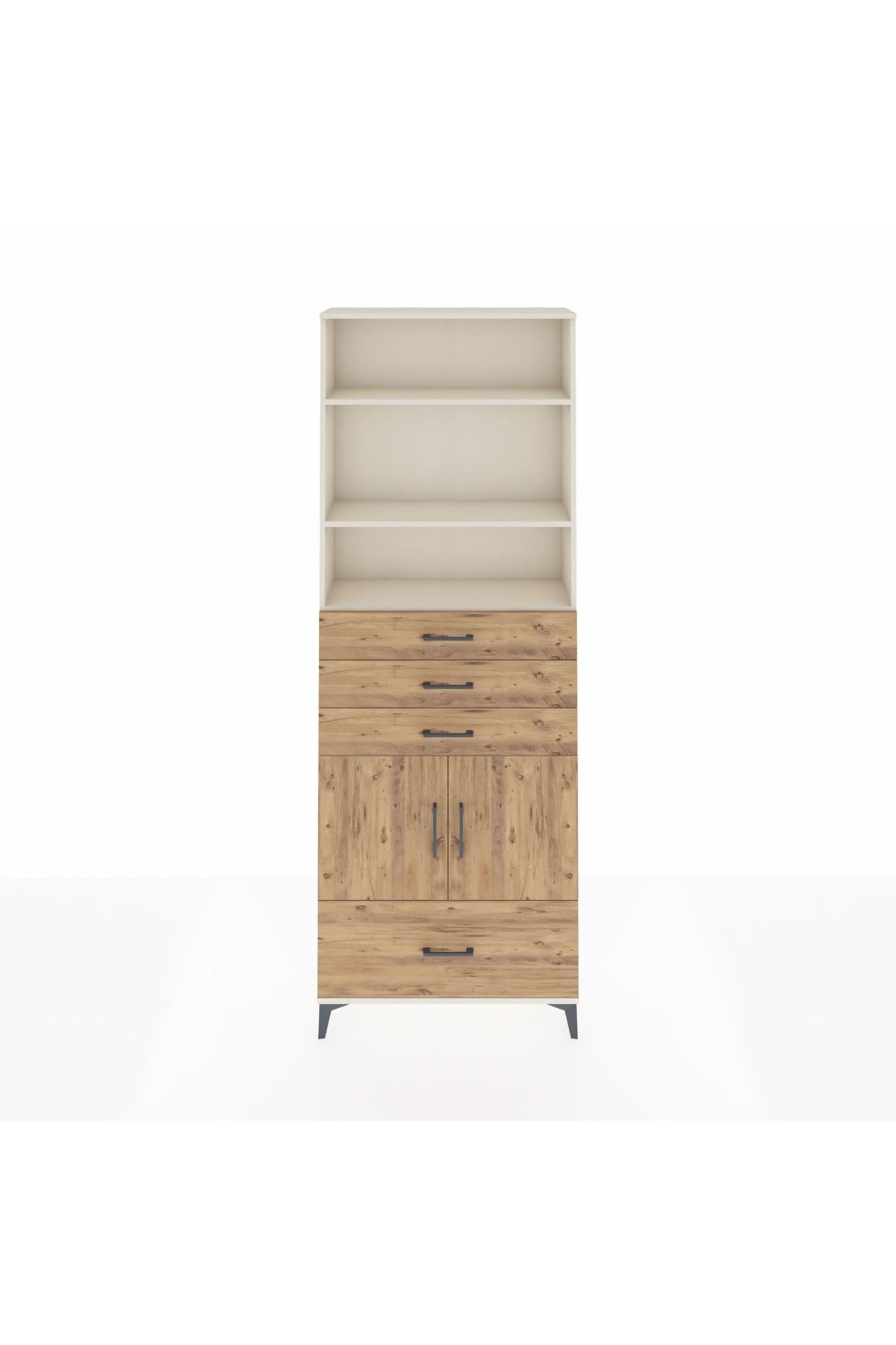 Arges Dolap 5 Raflı 4 Çekmeceli 2 Kapaklı 88x30x243 - S33M018V3A