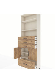 Arges Dolap 5 Raflı 4 Çekmeceli 2 Kapaklı 88x30x243 - S33M018V3A