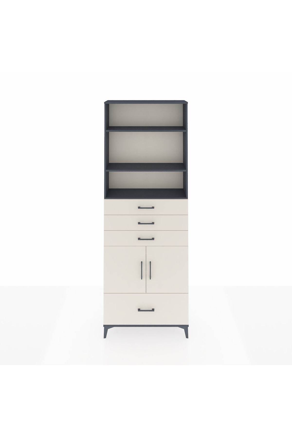 Arges Dolap 5 Raflı 4 Çekmeceli 2 Kapaklı 88x30x243 - S33M018V4A