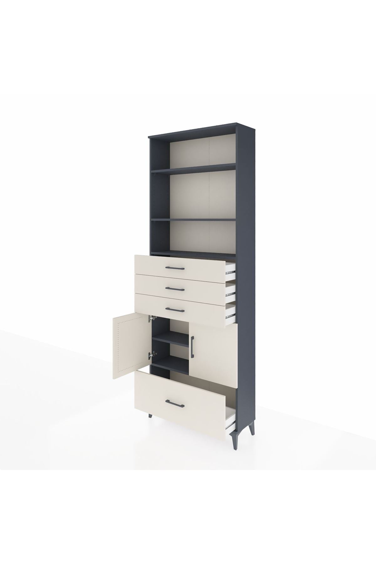 Arges Dolap 5 Raflı 4 Çekmeceli 2 Kapaklı 88x30x243 - S33M018V4A