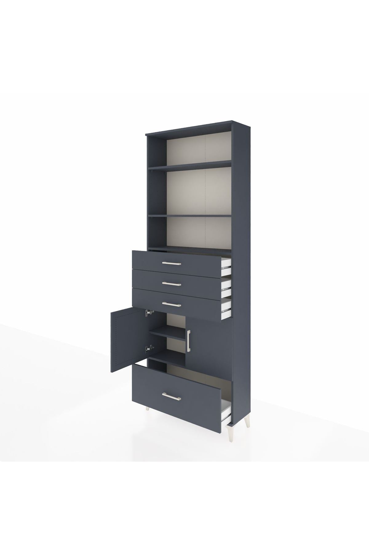 Arges Dolap 5 Raflı 4 Çekmeceli 2 Kapaklı 88x30x243 - S33M018V5A