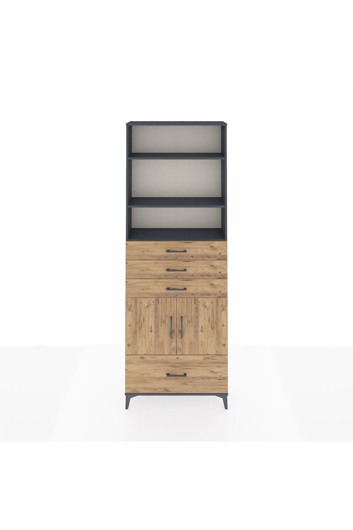 Arges Dolap 5 Raflı 4 Çekmeceli 2 Kapaklı 88x30x243 - S33M018V6A