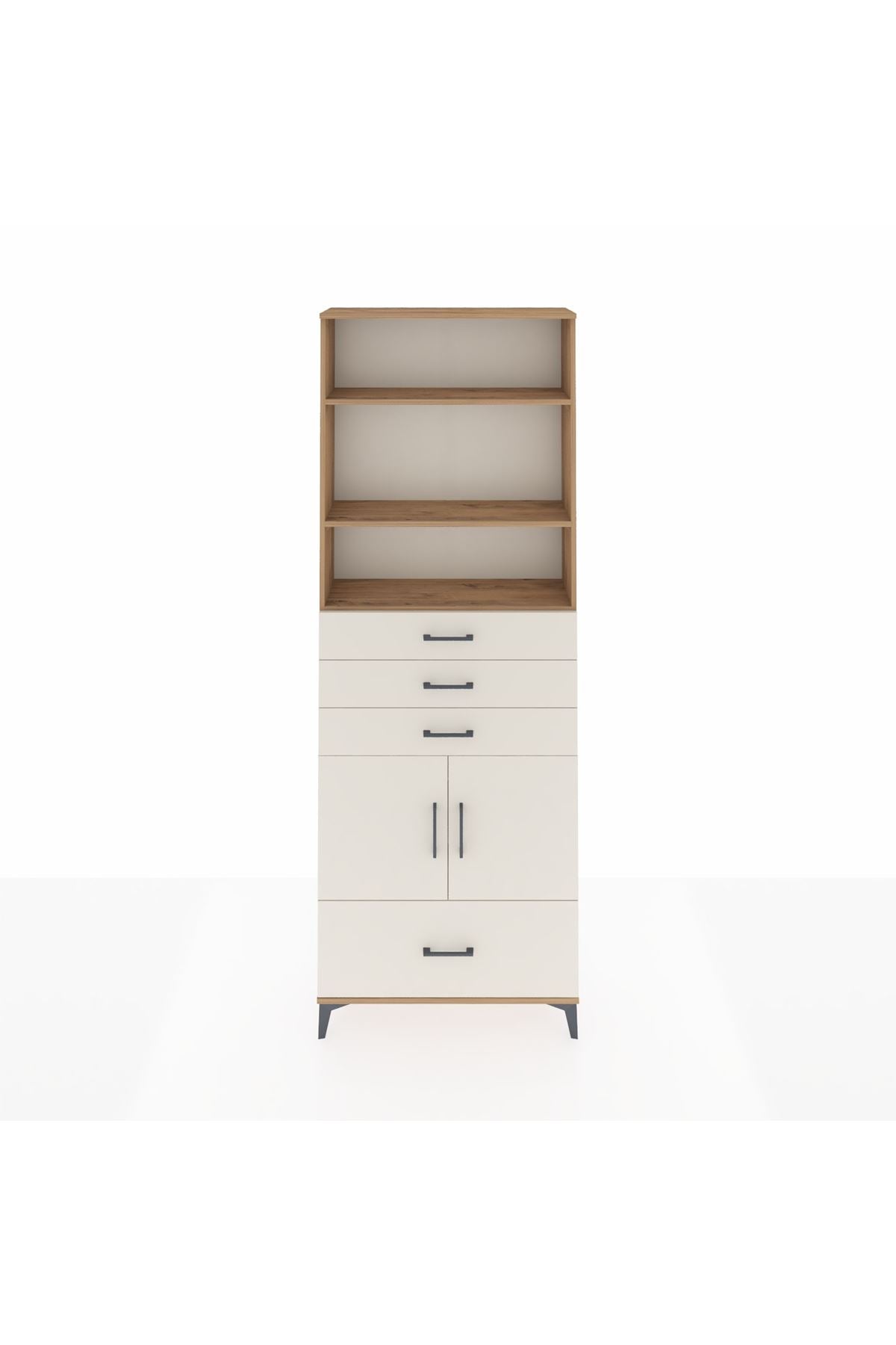 Arges Dolap 5 Raflı 4 Çekmeceli 2 Kapaklı 88x30x243 - S33M018V7A