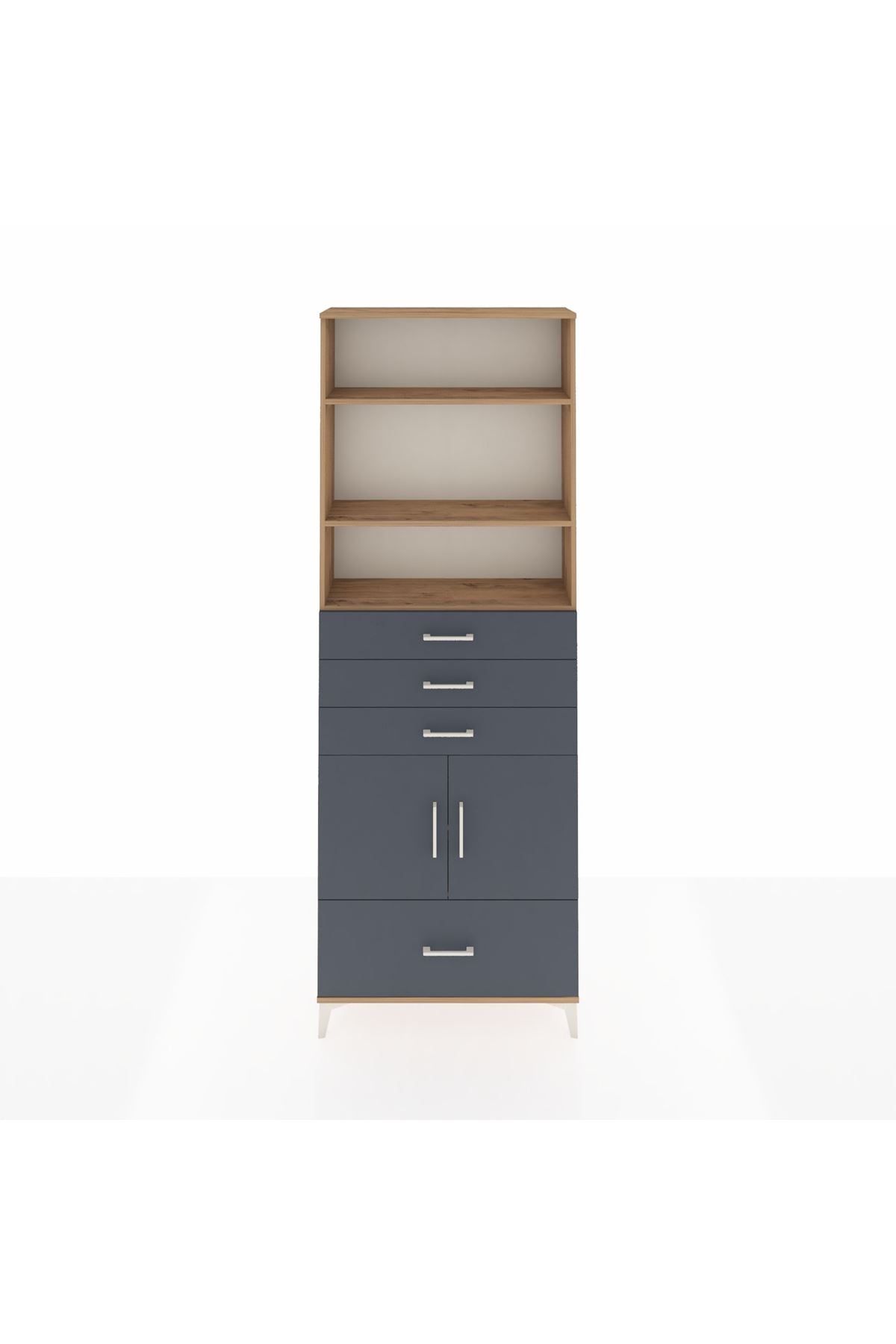 Arges Dolap 5 Raflı 4 Çekmeceli 2 Kapaklı 88x30x243 - S33M018V8A