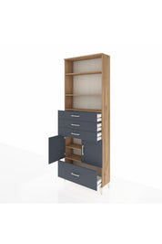 Arges Dolap 5 Raflı 4 Çekmeceli 2 Kapaklı 88x30x243 - S33M018V8A