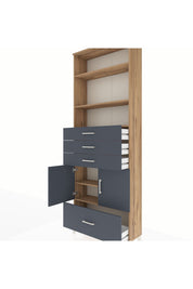 Arges Dolap 5 Raflı 4 Çekmeceli 2 Kapaklı 88x30x243 - S33M018V8A