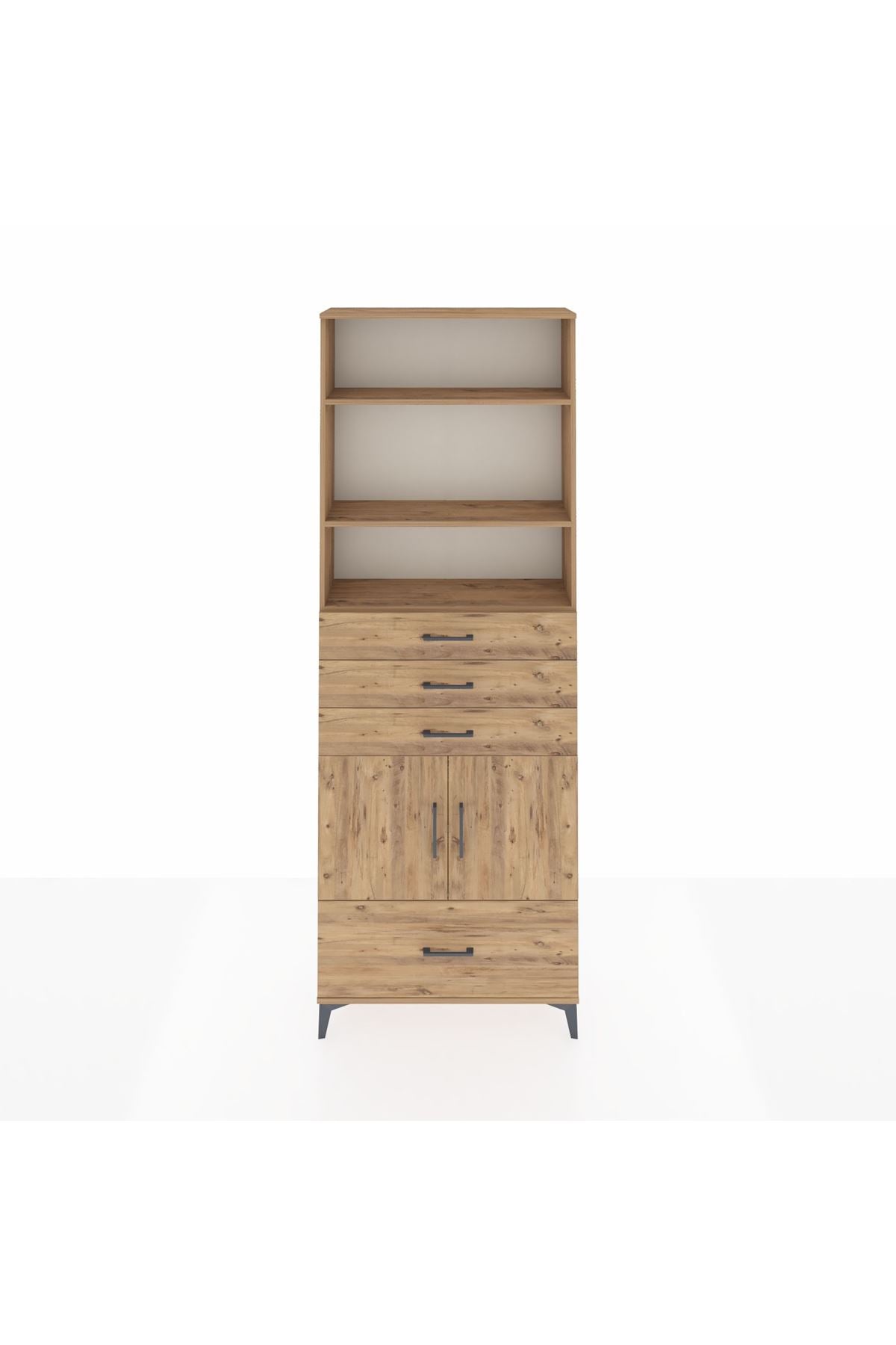 Arges Dolap 5 Raflı 4 Çekmeceli 2 Kapaklı 88x30x243 - S33M018V9A