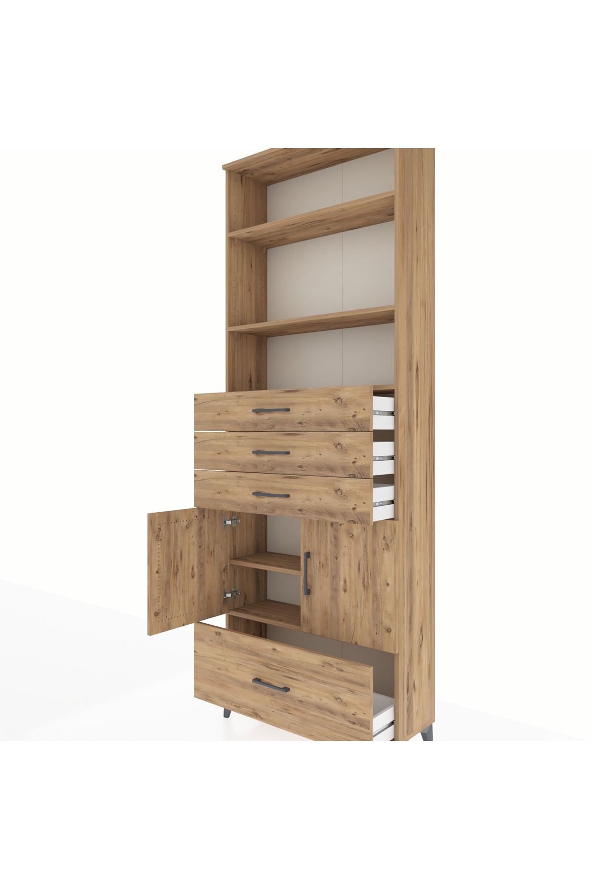 Arges Dolap 5 Raflı 4 Çekmeceli 2 Kapaklı 88x30x243 - S33M018V9A