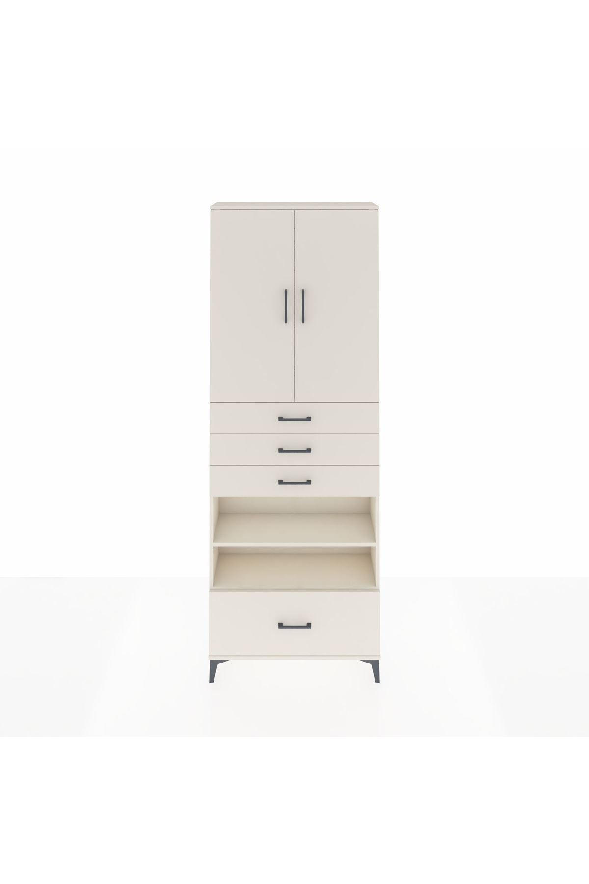 Arges Dolap 5 Raflı 4 Çekmeceli 2 Kapaklı 88x30x243 - S33M019V1A