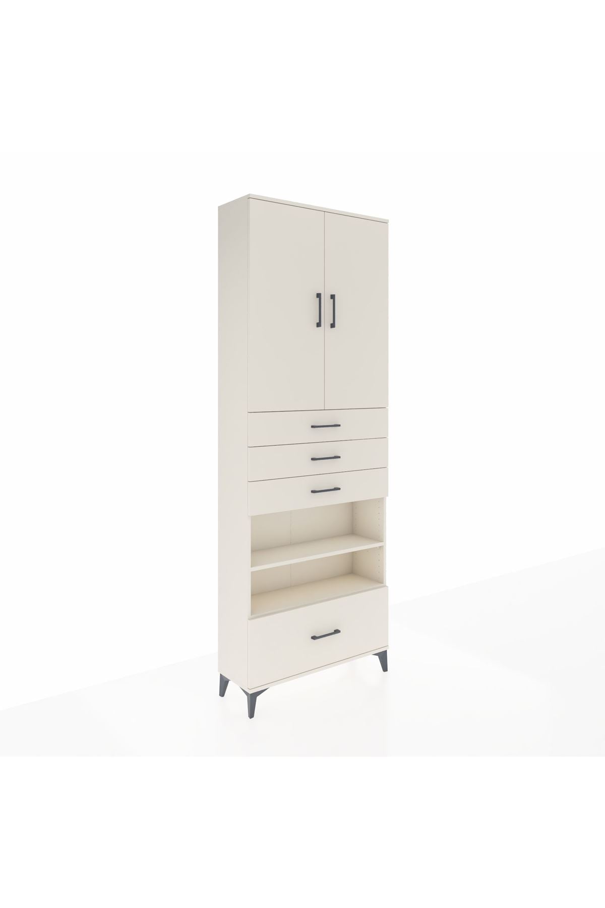 Arges Dolap 5 Raflı 4 Çekmeceli 2 Kapaklı 88x30x243 - S33M019V1A
