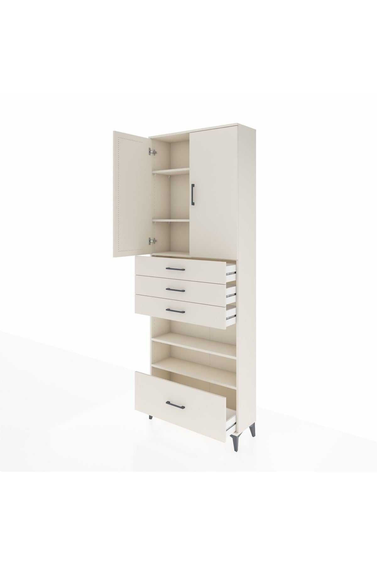 Arges Dolap 5 Raflı 4 Çekmeceli 2 Kapaklı 88x30x243 - S33M019V1A