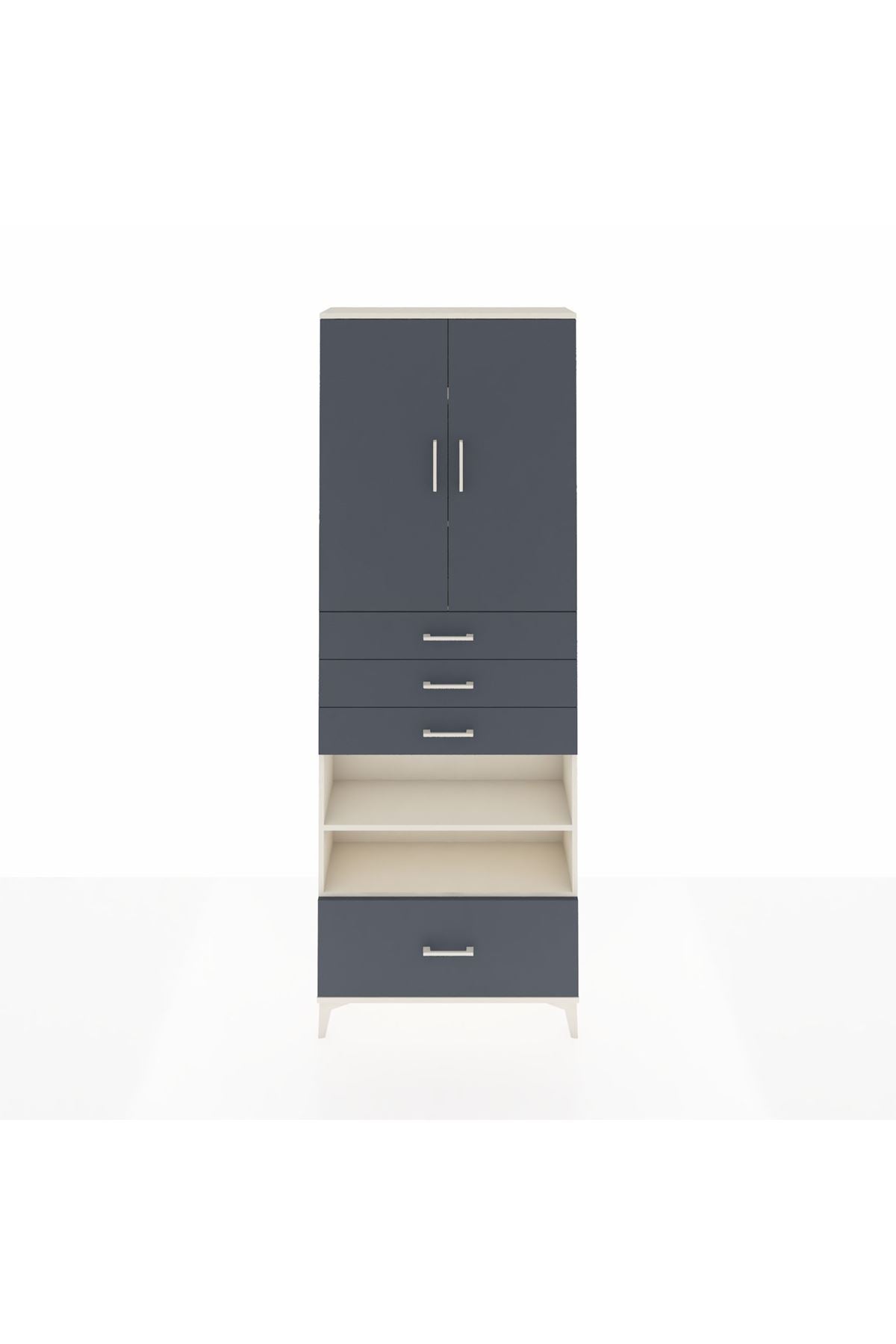 Arges Dolap 5 Raflı 4 Çekmeceli 2 Kapaklı 88x30x243 - S33M019V2A