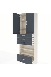 Arges Dolap 5 Raflı 4 Çekmeceli 2 Kapaklı 88x30x243 - S33M019V2A