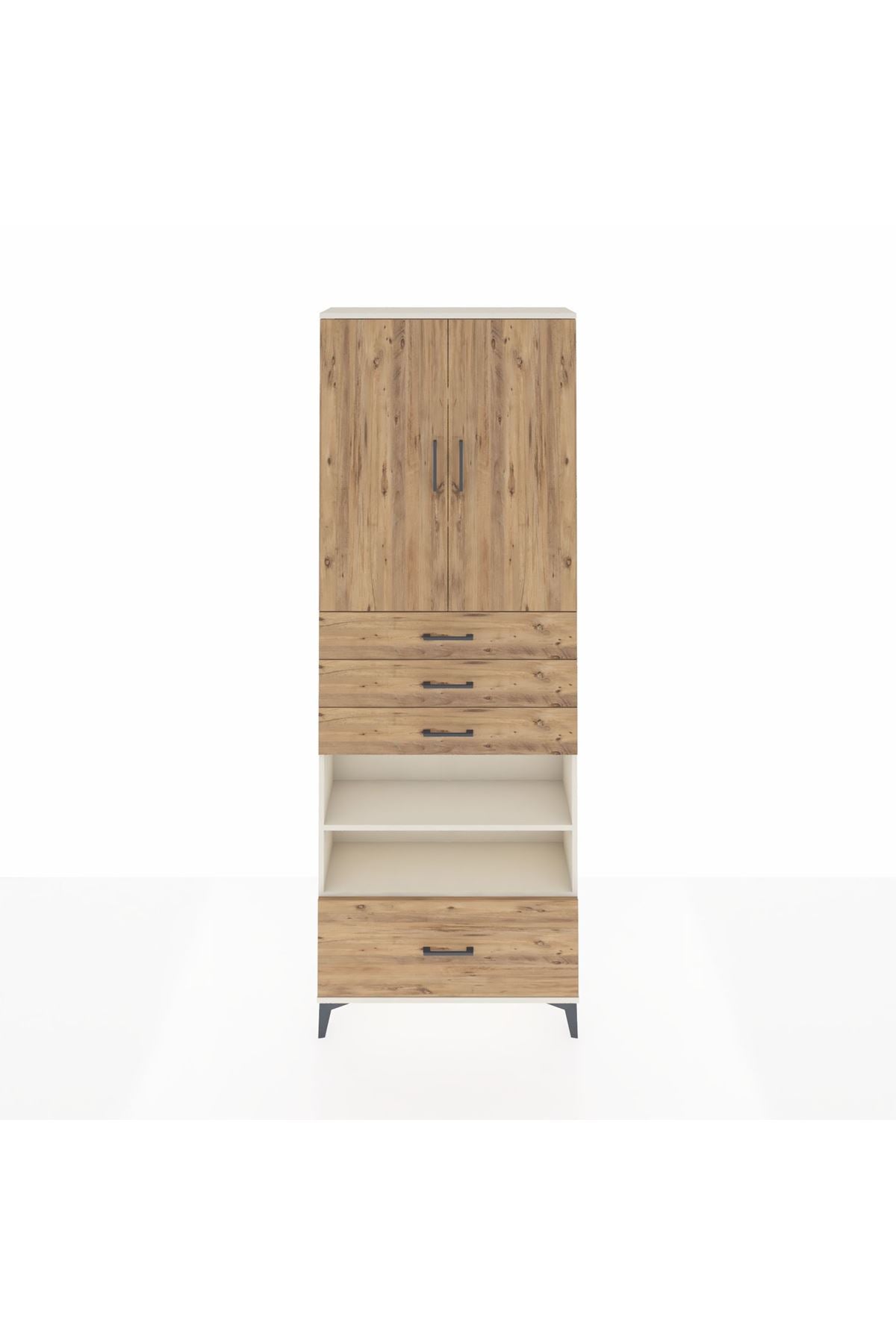Arges Dolap 5 Raflı 4 Çekmeceli 2 Kapaklı 88x30x243 - S33M019V3A