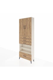 Arges Dolap 5 Raflı 4 Çekmeceli 2 Kapaklı 88x30x243 - S33M019V3A