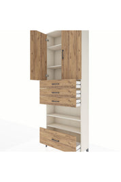 Arges Dolap 5 Raflı 4 Çekmeceli 2 Kapaklı 88x30x243 - S33M019V3A