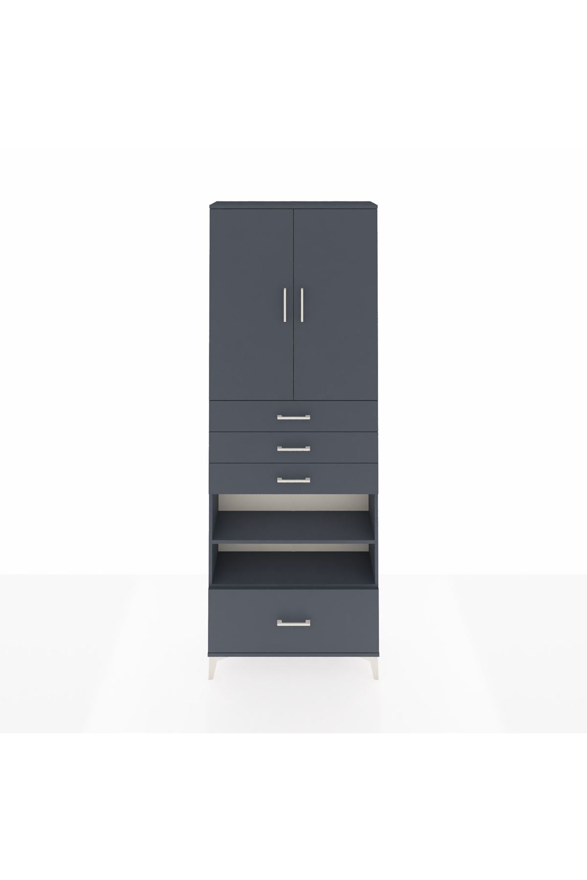 Arges Dolap 5 Raflı 4 Çekmeceli 2 Kapaklı 88x30x243 - S33M019V5A