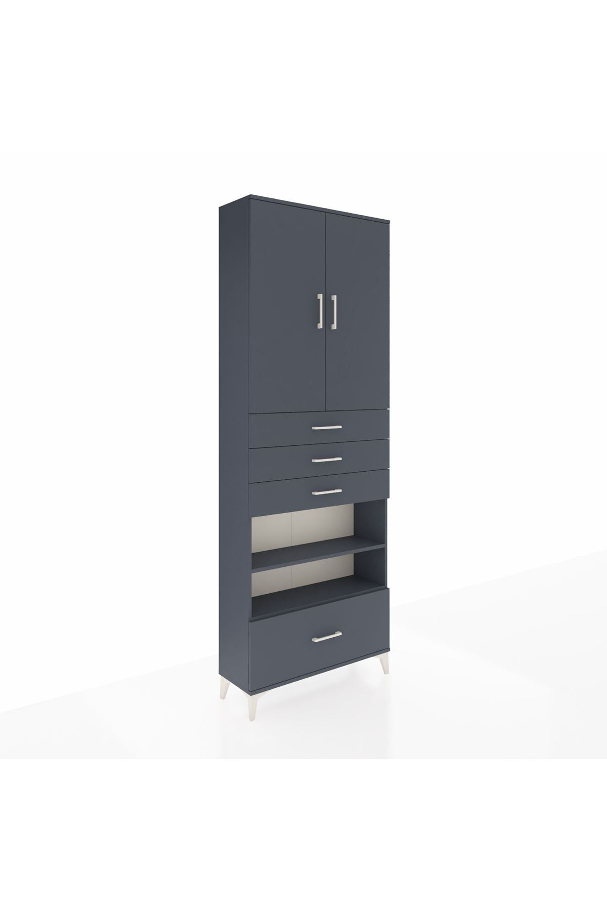 Arges Dolap 5 Raflı 4 Çekmeceli 2 Kapaklı 88x30x243 - S33M019V5A