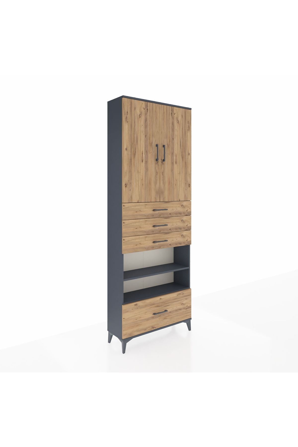 Arges Dolap 5 Raflı 4 Çekmeceli 2 Kapaklı 88x30x243 - S33M019V6A