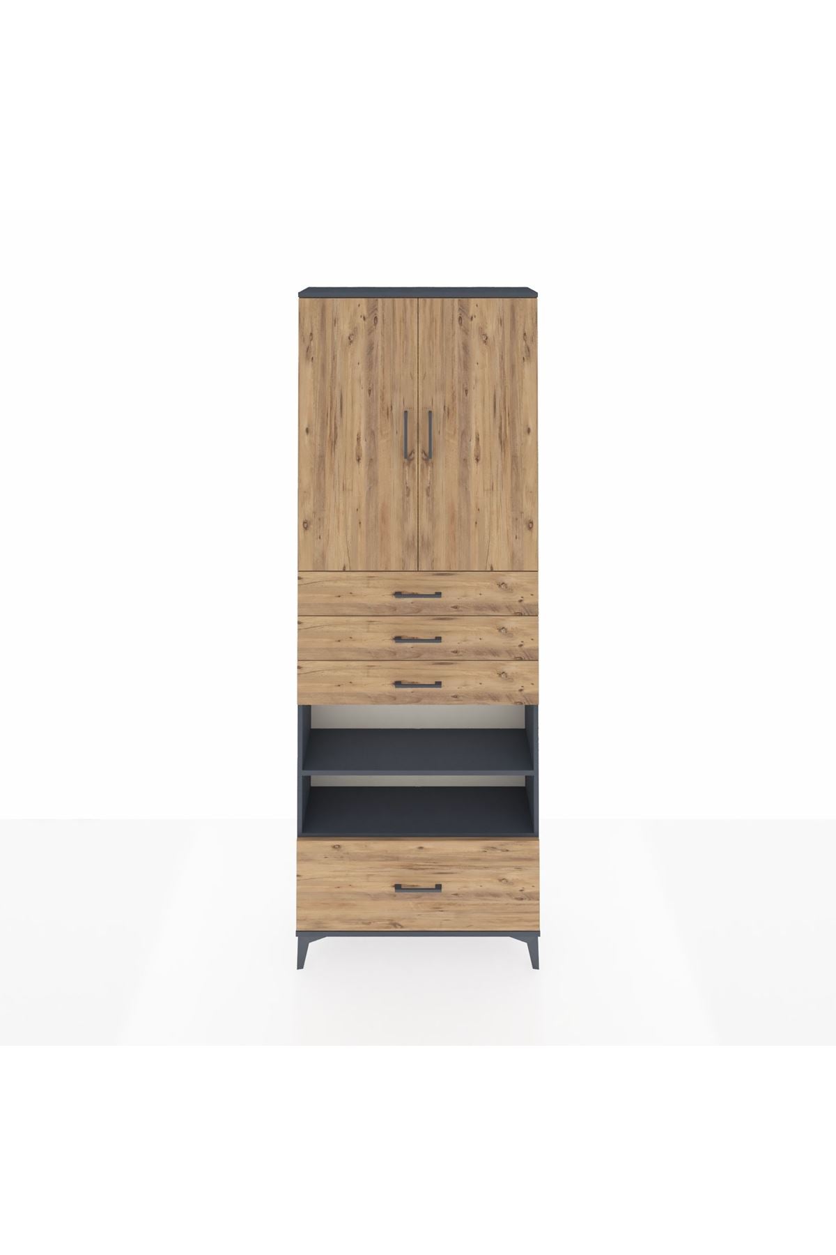 Arges Dolap 5 Raflı 4 Çekmeceli 2 Kapaklı 88x30x243 - S33M019V6A