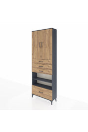Arges Dolap 5 Raflı 4 Çekmeceli 2 Kapaklı 88x30x243 - S33M019V6A
