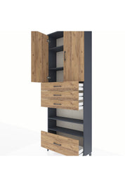 Arges Dolap 5 Raflı 4 Çekmeceli 2 Kapaklı 88x30x243 - S33M019V6A