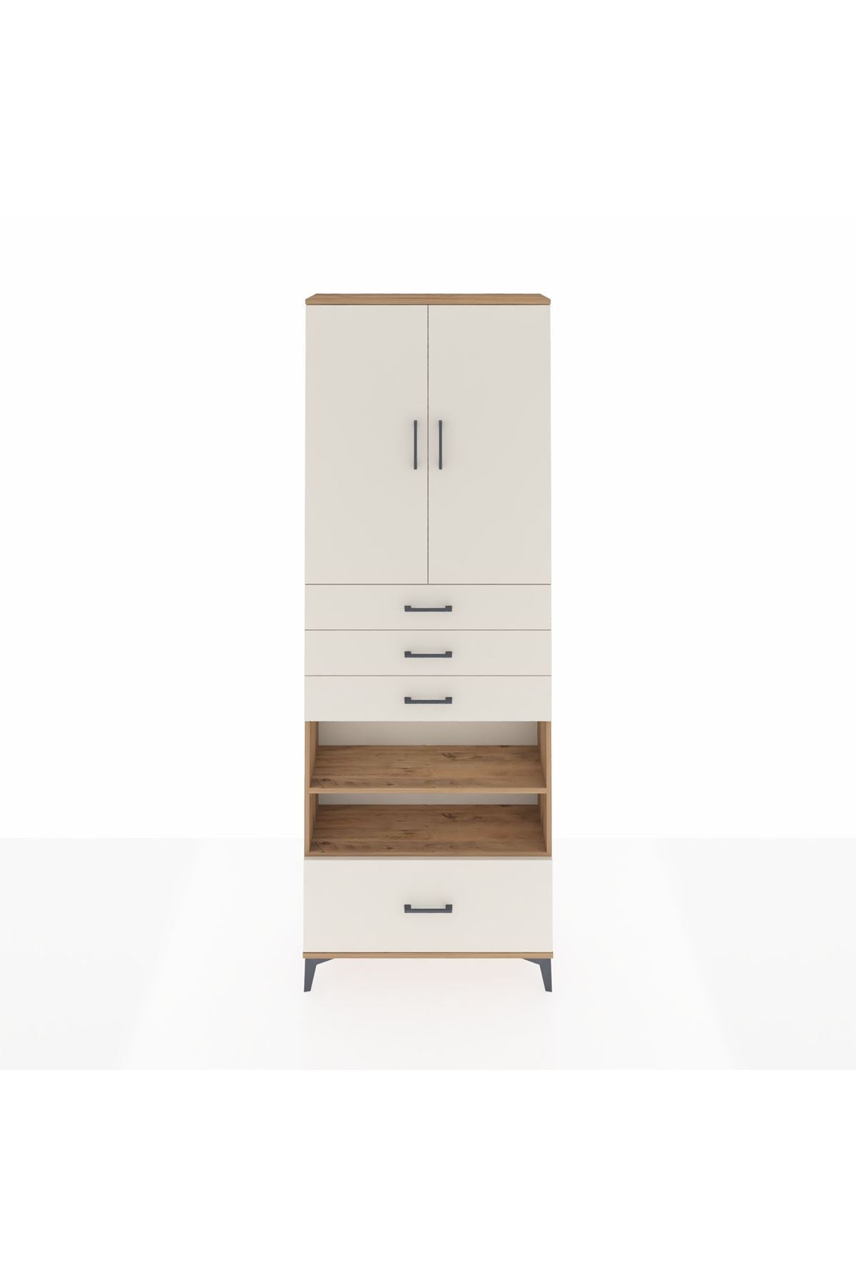 Arges Dolap 5 Raflı 4 Çekmeceli 2 Kapaklı 88x30x243 - S33M019V7A