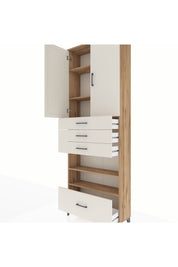 Arges Dolap 5 Raflı 4 Çekmeceli 2 Kapaklı 88x30x243 - S33M019V7A