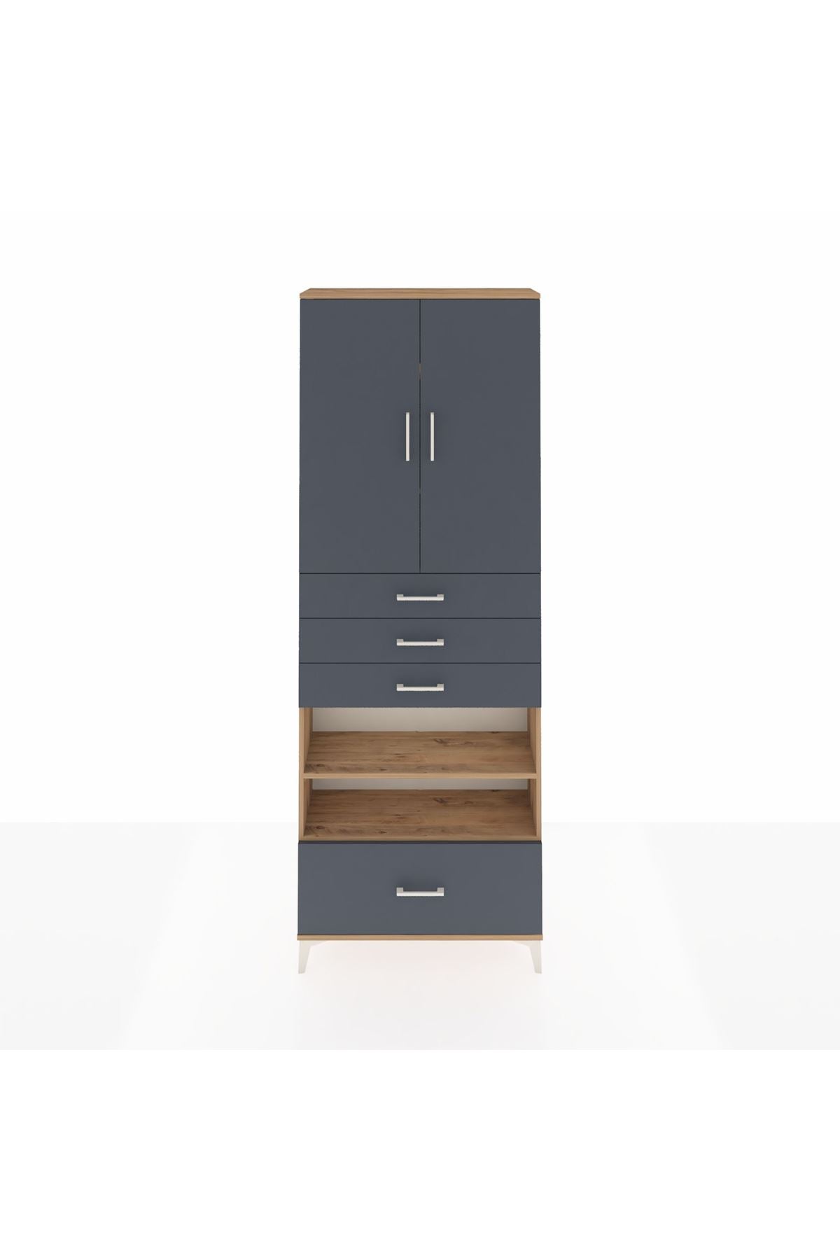 Arges Dolap 5 Raflı 4 Çekmeceli 2 Kapaklı 88x30x243 - S33M019V8A