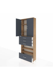 Arges Dolap 5 Raflı 4 Çekmeceli 2 Kapaklı 88x30x243 - S33M019V8A