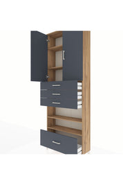 Arges Dolap 5 Raflı 4 Çekmeceli 2 Kapaklı 88x30x243 - S33M019V8A