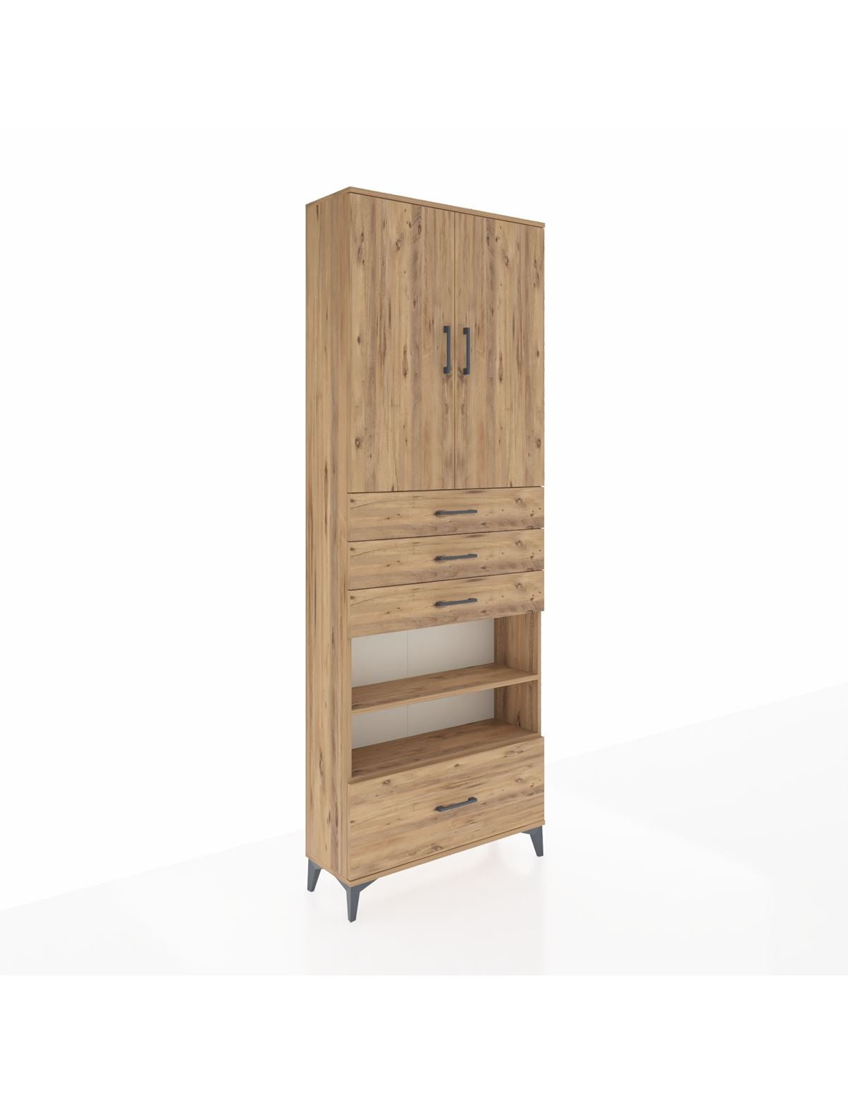 Arges Dolap 5 Raflı 4 Çekmeceli 2 Kapaklı 88x30x243 - S33M019V9A