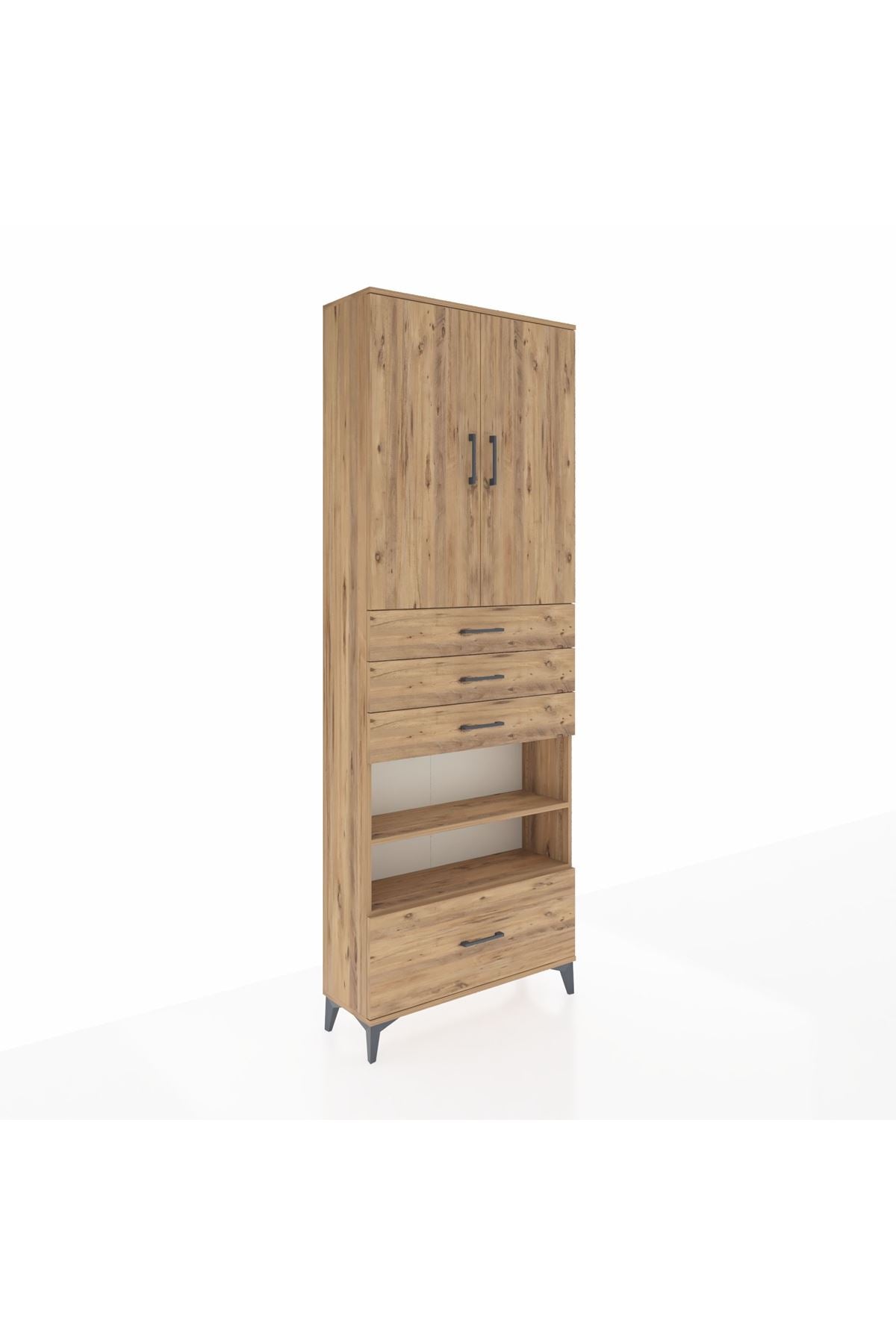 Arges Dolap 5 Raflı 4 Çekmeceli 2 Kapaklı 88x30x243 - S33M019V9A