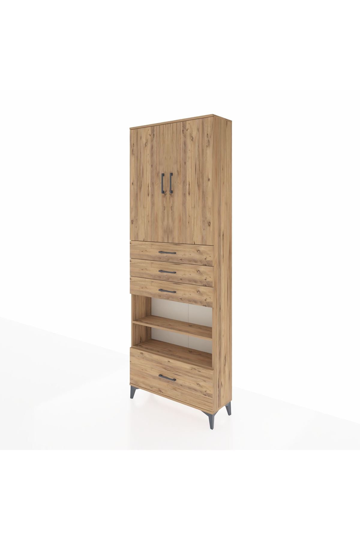Arges Dolap 5 Raflı 4 Çekmeceli 2 Kapaklı 88x30x243 - S33M019V9A