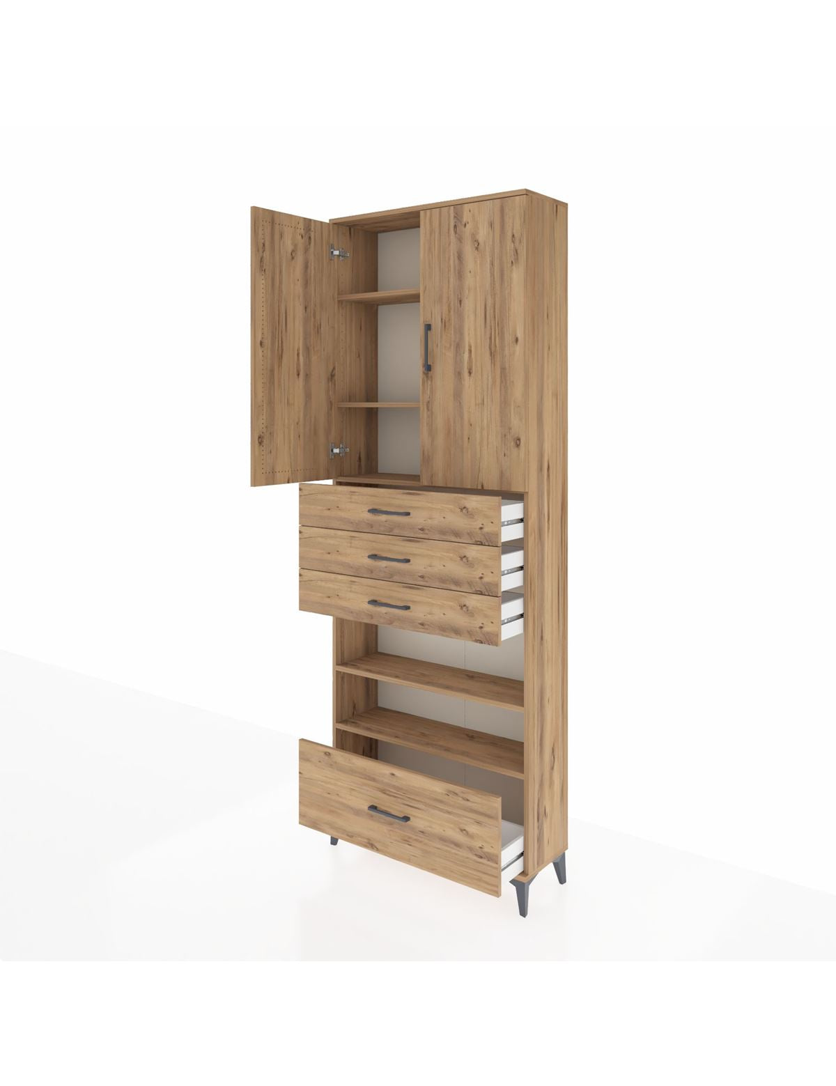 Arges Dolap 5 Raflı 4 Çekmeceli 2 Kapaklı 88x30x243 - S33M019V9A
